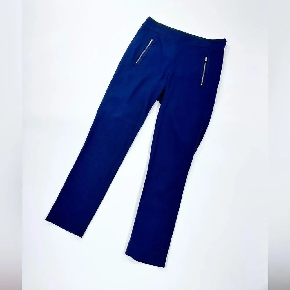 Cartonnier navy cotton straight leg trouser 4